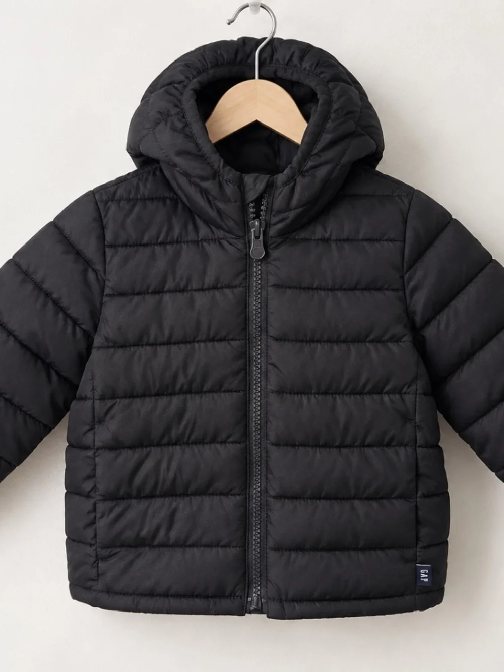 babyGap ColdControl Puffer Jacket Black 12-18M Hooded Winter
